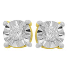 Diamond Stud Earrings Miracle Setting 10K White or Yellow Gold 10K Yellow Gold 3MM HipHopBling