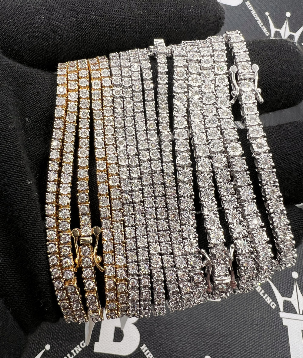Lab Grown 5ctw. Diamond Cluster Tennis Bracelet in 10k White Gold