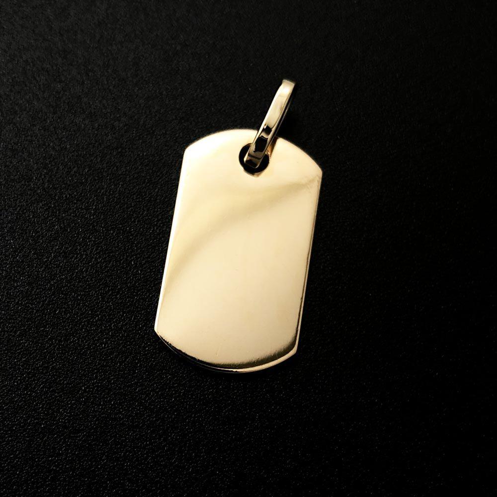 Dog Tag Polished 10K Yellow Gold Pendant HipHopBling