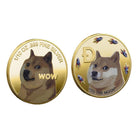 Dogecoin Coin Iced Out Frame Pendant V5 Yellow Gold Tennis CZ Frame HipHopBling