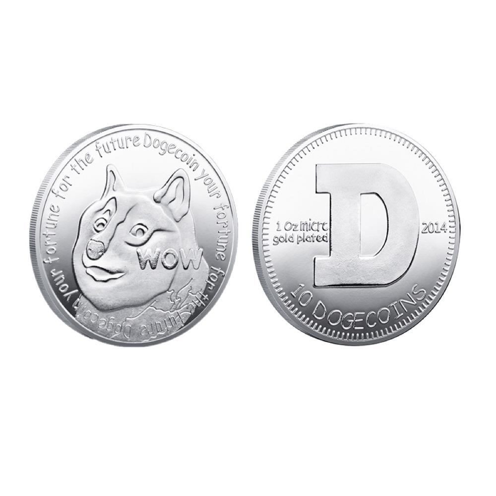 Dogecoin Coin Iced Out Frame Pendant V7 Yellow Gold Tennis CZ Frame HipHopBling