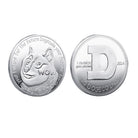 Dogecoin Coin Iced Out Frame Pendant V7 Yellow Gold Tennis CZ Frame HipHopBling