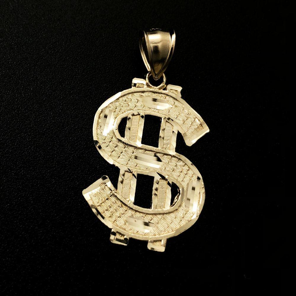 Dollar Sign DC 10K Yellow Gold Pendant HipHopBling