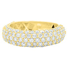Domed 5 Row 2.76cttw Diamond Ring 14K Yellow Gold HipHopBling