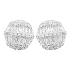 Domed Baguette Diamond Earrings .37cttw 10K Yellow Gold HipHopBling
