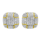 Domed Cushion Diamond Earrings .58cttw 10K Yellow Gold HipHopBling