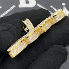 DOPE 3D Baguette VVS CZ Hip Hop Iced Out Pendant Yellow Gold HipHopBling