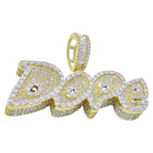 DOPE 3D Baguette VVS CZ Hip Hop Iced Out Pendant Yellow Gold HipHopBling
