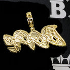 DOPE 3D Baguette VVS CZ Hip Hop Iced Out Pendant Yellow Gold HipHopBling