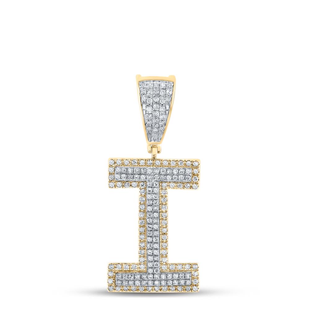 Double Block Letter Initial Diamond Pendant A - Z 10K Yellow Gold I HipHopBling