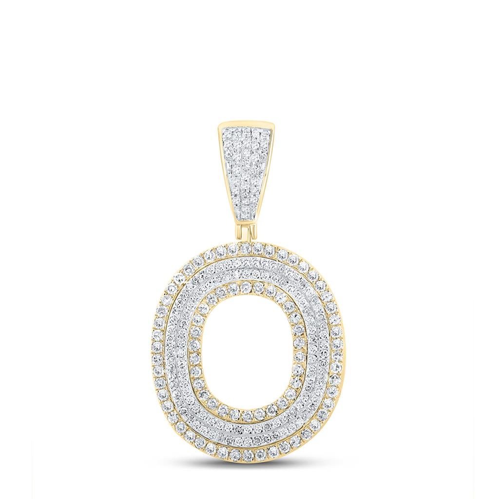 Double Block Letter Initial Diamond Pendant A - Z 10K Yellow Gold O HipHopBling
