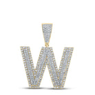 Double Block Letter Initial Diamond Pendant A - Z 10K Yellow Gold W HipHopBling