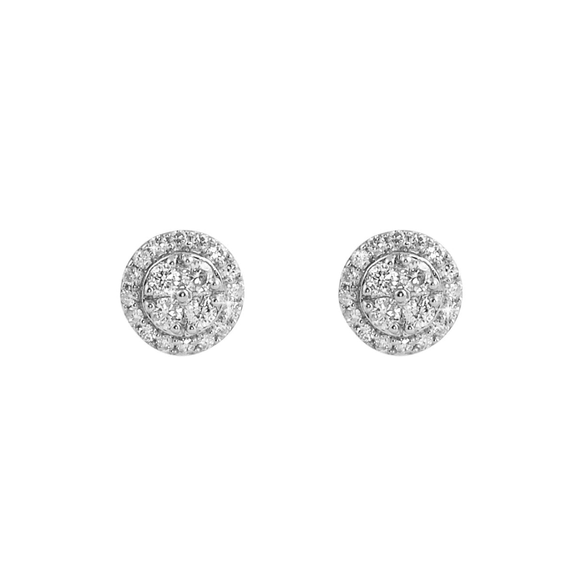Double Circle Diamond Earrings .45cttw 10K Yellow Gold HipHopBling