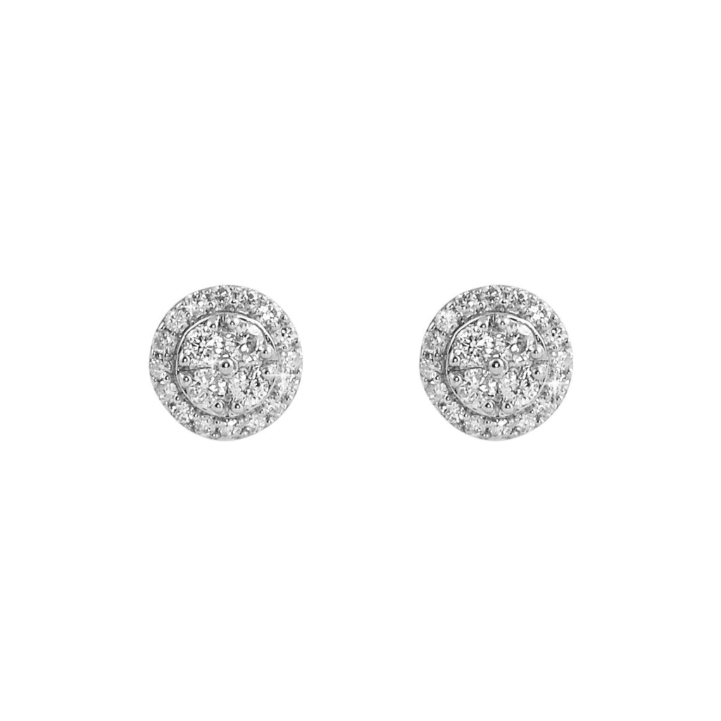 Double Circle Diamond Earrings .45cttw 10K Yellow Gold HipHopBling