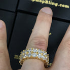 Double Eternity Band 360 Gold CZ Bling Bling Ring 7 HipHopBling