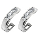 Double Hoop .06cttw Diamond Earrings .925 Sterling Silver HipHopBling