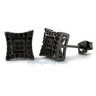 Double Kite M Black CZ Micro Pave Earrings HipHopBling