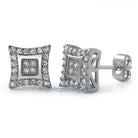 Double Kite M CZ Micro Pave Bling Earrings HipHopBling