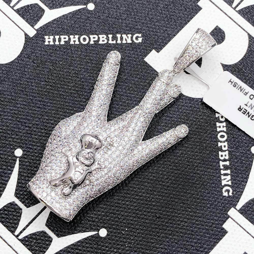 Doughboy Westside CZ Hip Hop Bling Bling Pendant White Gold HipHopBling