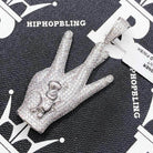 Doughboy Westside CZ Hip Hop Bling Bling Pendant White Gold HipHopBling