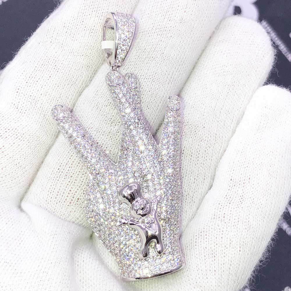 Doughboy Westside CZ Hip Hop Bling Bling Pendant White Gold HipHopBling