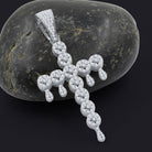 Drip Cluster Cross CZ Iced Out Pendant .925 Sterling Silver Yellow Gold HipHopBling