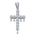Drip Cluster Cross CZ Iced Out Pendant .925 Sterling Silver Yellow Gold HipHopBling
