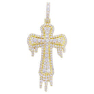 Drip Cross 2.34cttw Diamond Pendant 10K Yellow Gold HipHopBling