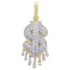 Drip Dollar Sign 1.86cttw Diamond Pendant 10K Yellow Gold HipHopBling