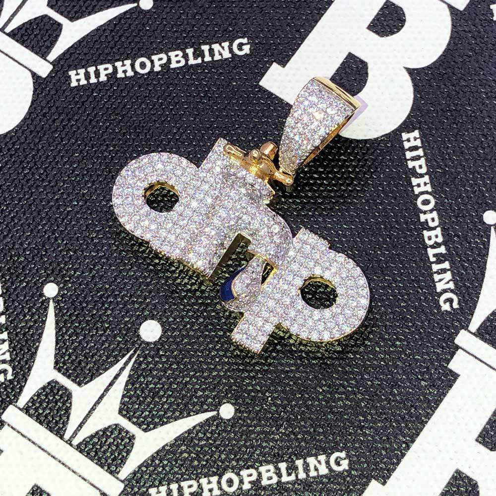 DRIP Faucet CZ Hip Hop Bling Bling Pendant White Gold HipHopBling