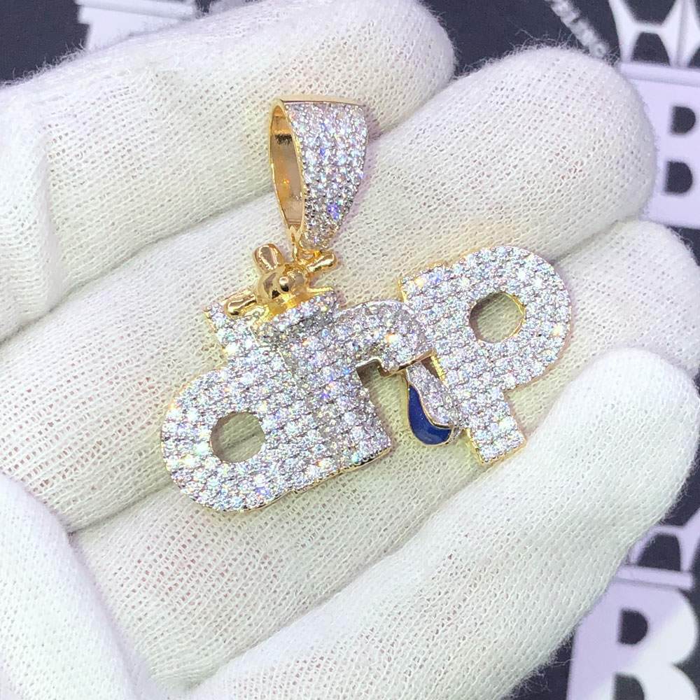 DRIP Faucet CZ Hip Hop Bling Bling Pendant White Gold HipHopBling