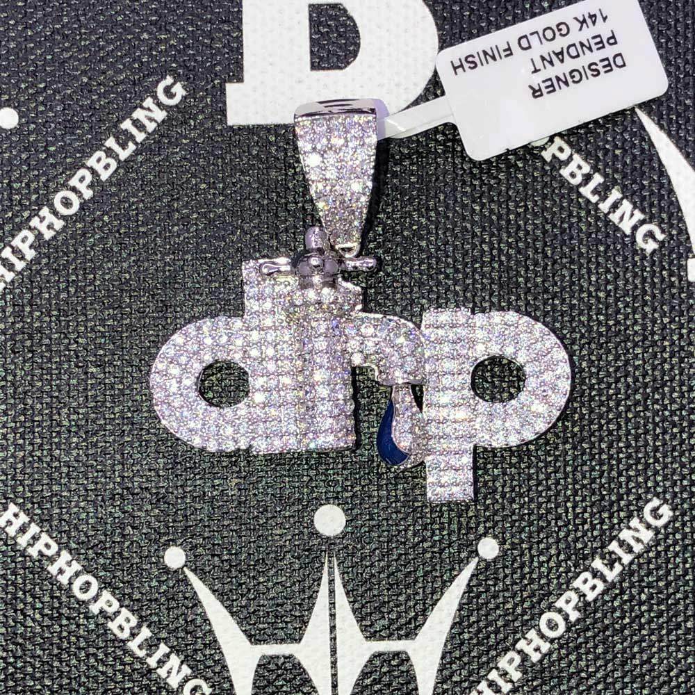 DRIP Faucet CZ Hip Hop Bling Bling Pendant White Gold HipHopBling