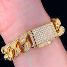 Drip Pear Cut Cuban CZ Iced Out Hip Hop Bracelet White Gold 8" HipHopBling