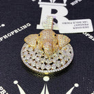 Elephant Medallion CZ Hip Hop Bling Bling Pendant Yellow Gold HipHopBling