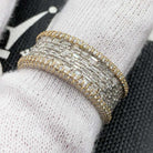Emerald Cut 4 Row Diamond Ring 3.13cttw 14K Yellow Gold HipHopBling