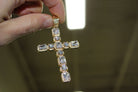 Emerald Cut Round Cut Bling Bling Gold Cross HipHopBling