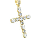 Emerald Cut Round Cut Bling Bling Gold Cross HipHopBling