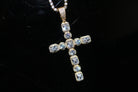 Emerald Cut Round Cut Bling Bling Gold Cross HipHopBling