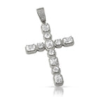 Emerald Cut Round Cut Bling Bling Rhodium Cross HipHopBling