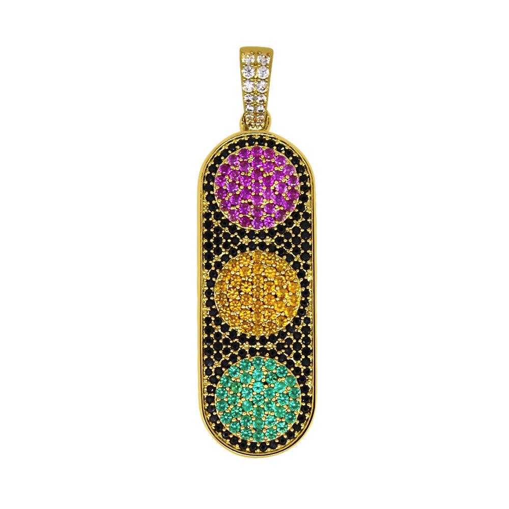 Emoji Stoplight Gold Bling Bling Pendant HipHopBling