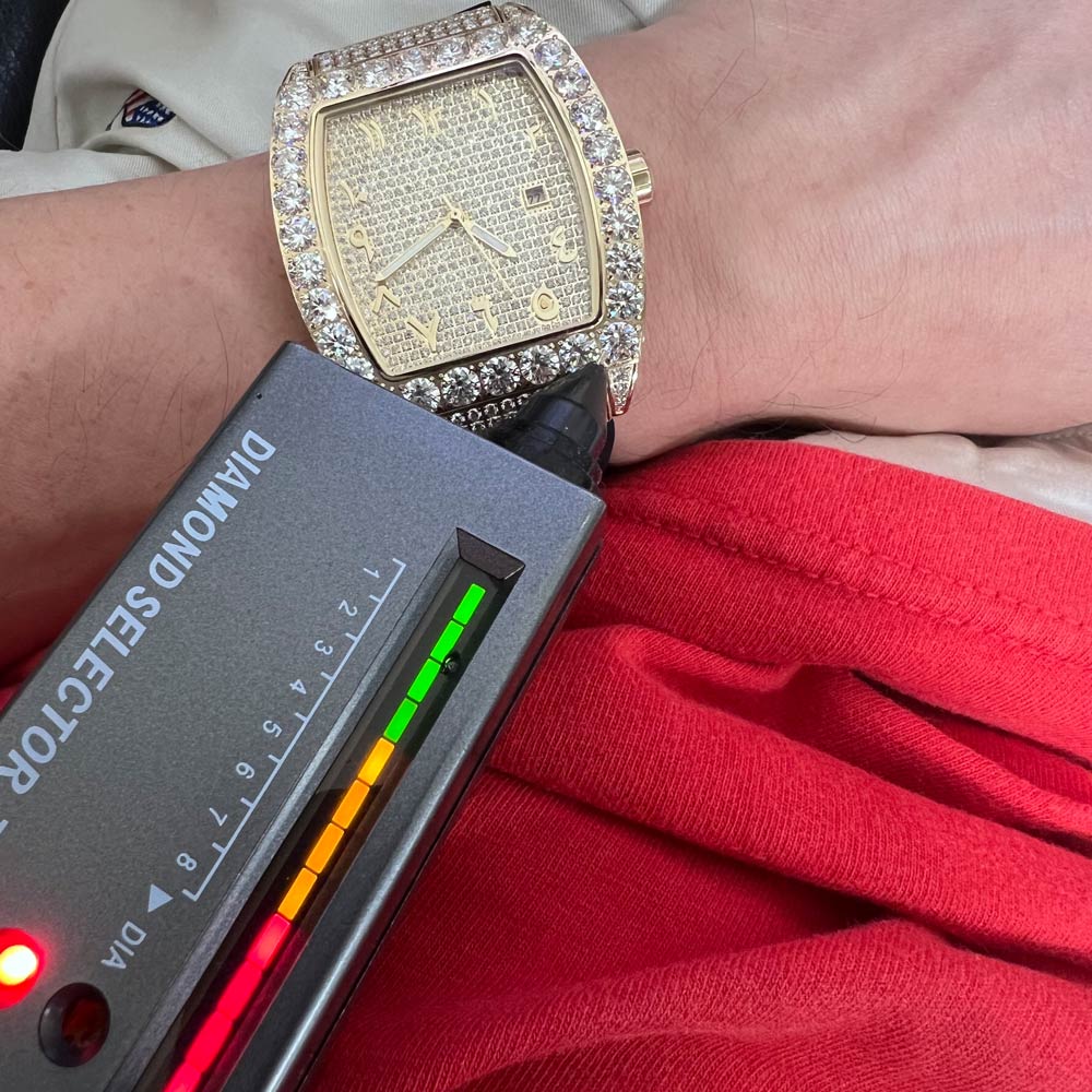 Emperor Rubber Strap VVS Moissanite Iced Out Watch White Gold HipHopBling