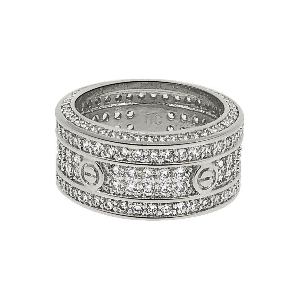 Eternity Band Flathead CZ Rhodium Bling Bling Ring 7 HipHopBling