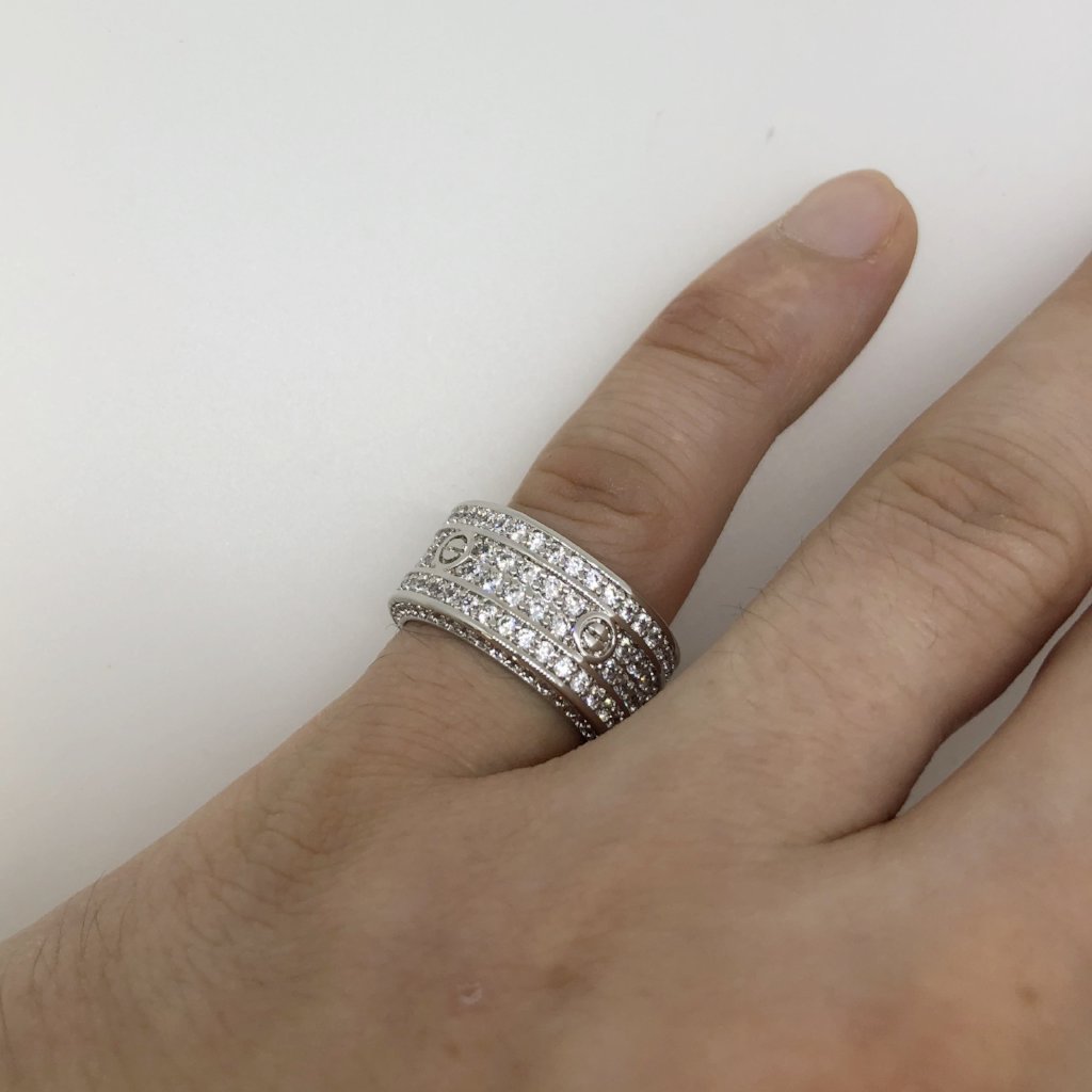 Eternity Band Flathead CZ Rhodium Bling Bling Ring 7 HipHopBling