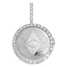 Ethereum Classic Coin Iced Out Frame Pendant Yellow Gold Tennis CZ Frame HipHopBling