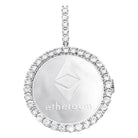 Ethereum Coin Iced Out Frame Pendant Yellow Gold Tennis CZ Frame HipHopBling