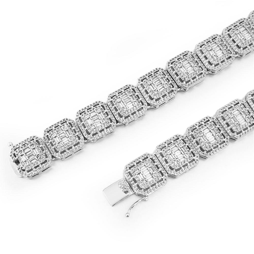 Exotic Baguette Ice CZ Iced Out Chain Yellow Gold 20" HipHopBling