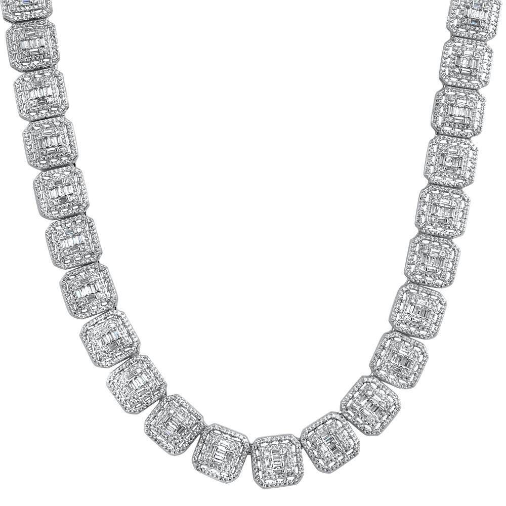 Exotic Baguette Ice CZ Iced Out Chain Yellow Gold 20" HipHopBling