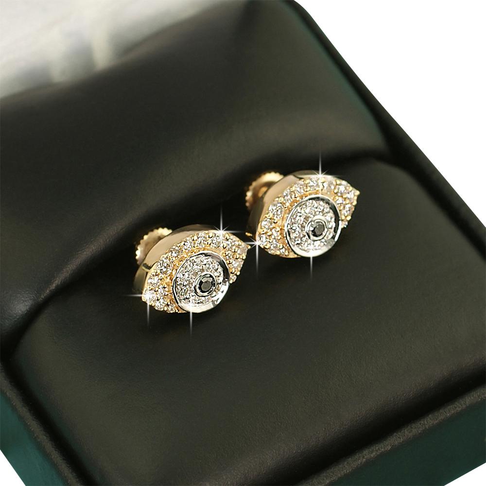 Eye Diamond Earrings .43cttw 10K Yellow Gold HipHopBling