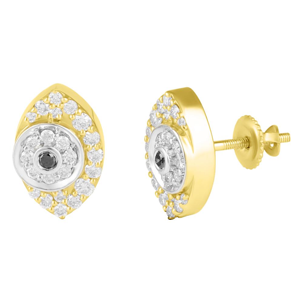 Eye Diamond Earrings .43cttw 10K Yellow Gold HipHopBling