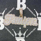 Fam 4 Eva Script CZ Hip Hop Bling Bling Pendant Yellow Gold HipHopBling